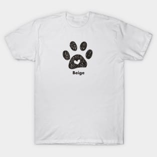 Beige name made of hand drawn paw prints T-Shirt